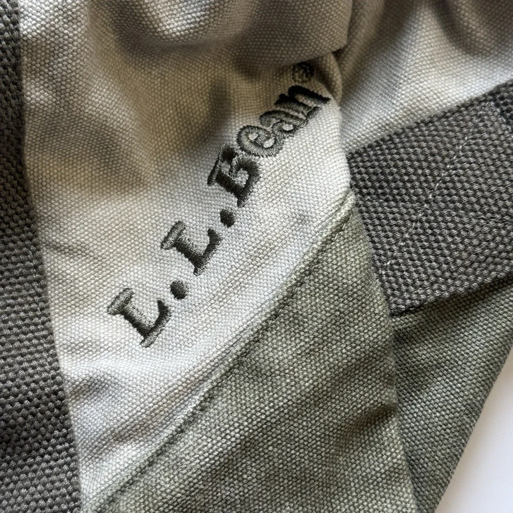 L.L. Bean Vintage Canvas Adventure Duffle‎ Bag HP Invent!! Olive Green Two Tone